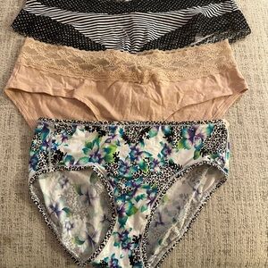 Victoria's Secret Panties Set - Floral, Lace, Stripes